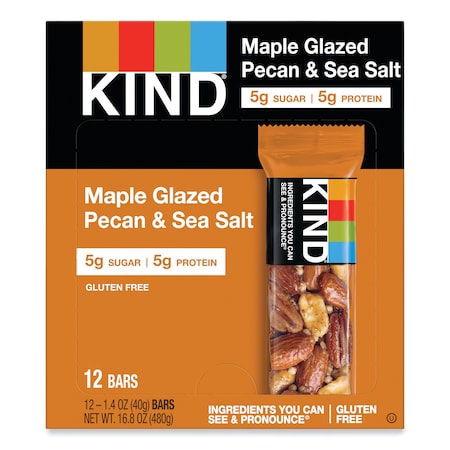 Kind Nuts and Spices Bar, Maple Glazed Pecan and Sea Salt, 1.4 oz Bar, PK12 17930